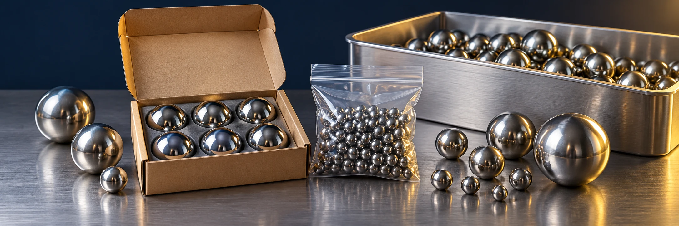 Balls in sample and bulk packaging
