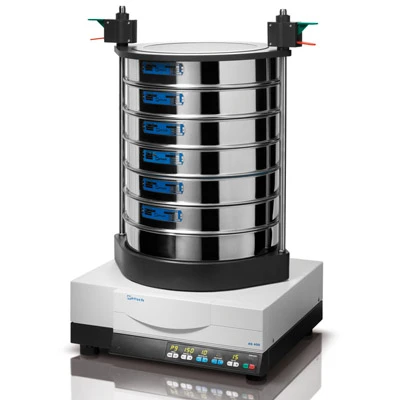 RETSCH AS 400 Control Sieve Shaker for separating particles by size; with a large sieve stack