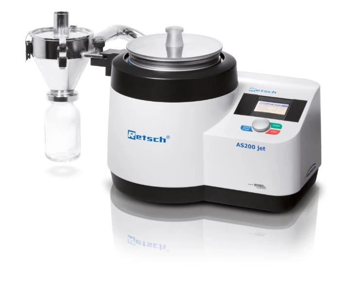 RETSCH AS 200 jet Air Jet Sieving Machine for separating particles by size; with cyclone attached