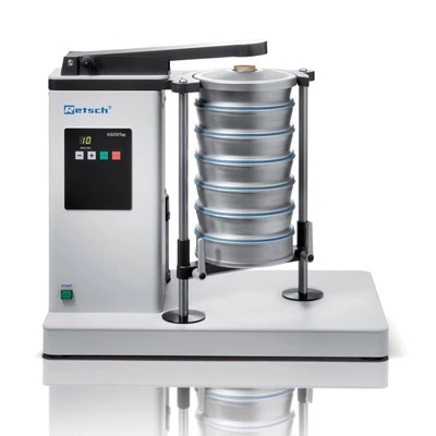 RETSCH AS 200 Tap Sieve Shaker for separating particles by size; front view