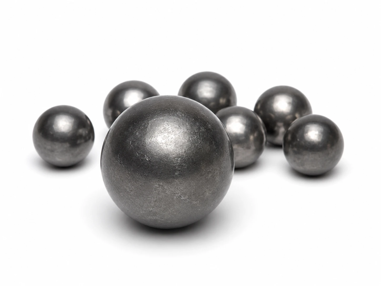 Carbon steel grinding balls in mixed sizes for reducing particle size during milling