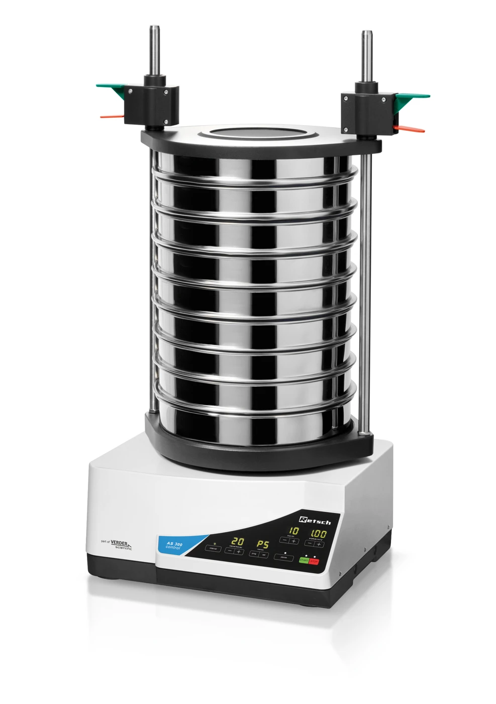 RETSCH AS 300 Control Sieve Shaker for separating particles by size; with a stack of test sieves