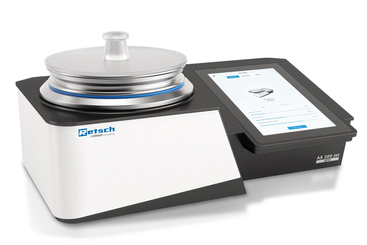 RETSCH AS 200 jet pro Air Jet Sieving Machine for separating particles by size; with integrated balance