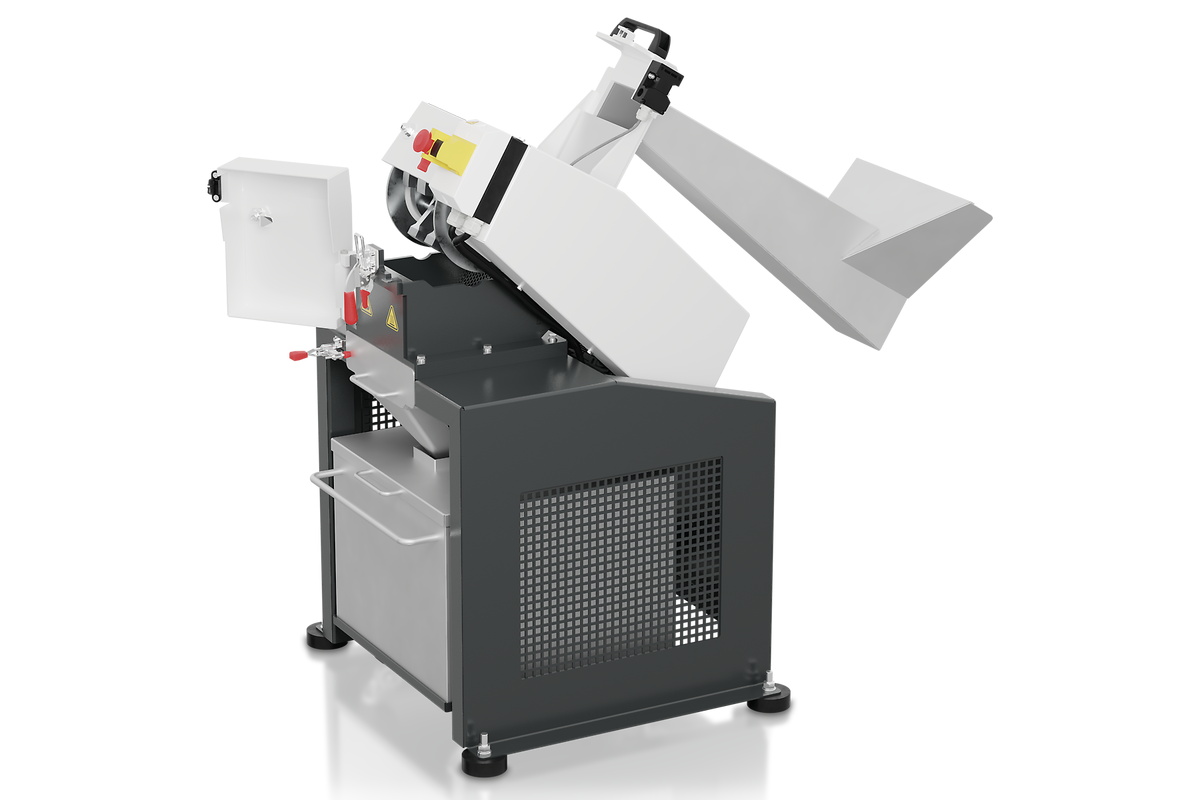 RETSCH HM 200 Hammer Mill for grinding dry, brittle samples; opened for chamber access